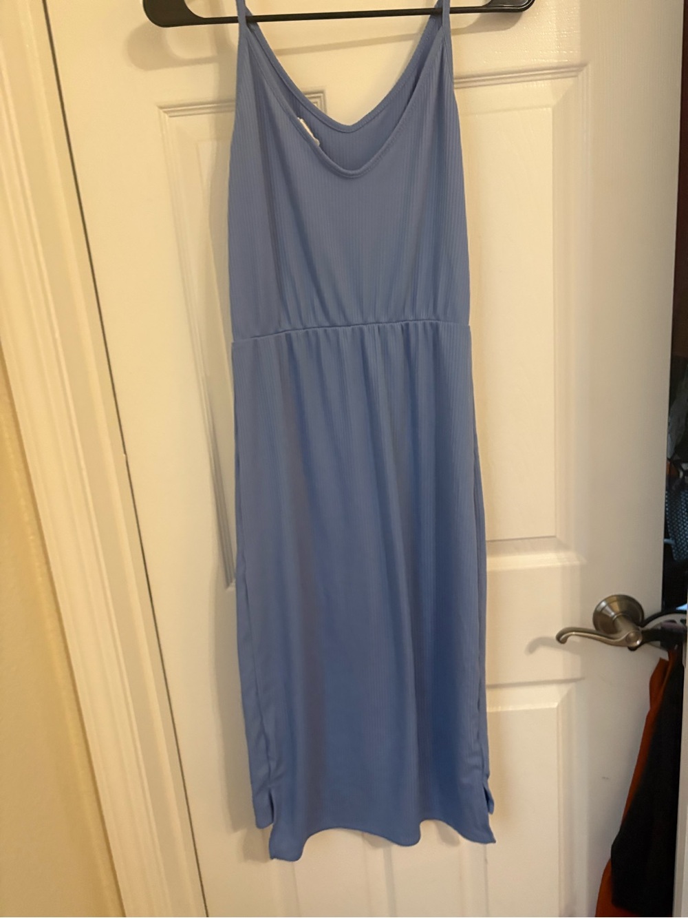 Light Blue Sleeveless Midi Dress - Women